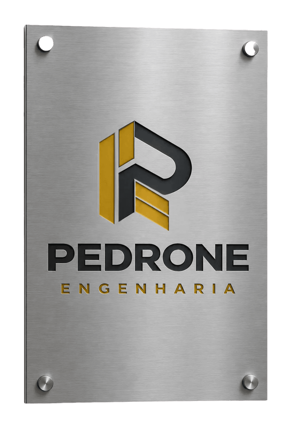 Placa institucional da Pedrone Engenharia